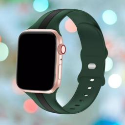 سوار سيليكون لساعة ابل واتش Double Colors Silicone Sports Apple Watch Band 38/40/41/42mm