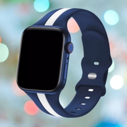 سوار سيليكون لساعة ابل واتش Double Colors Silicone Sports Apple Watch Band 44/45/46/49mm