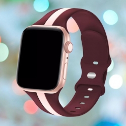 سوار سيليكون لساعة ابل واتش Double Colors Silicone Sports Apple Watch Band 44/45/46/49mm