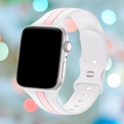 سوار سيليكون لساعة ابل واتش Double Colors Silicone Sports Apple Watch Band 44/45/46/49mm