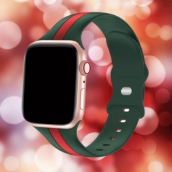 سوار سيليكون لساعة ابل واتش Double Colors Silicone Sports Apple Watch Band 44/45/46/49mm