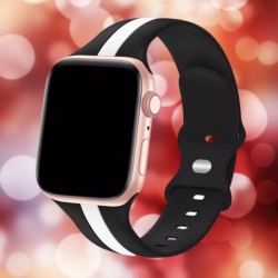 سوار سيليكون لساعة ابل واتش Double Colors Silicone Sports Apple Watch Band 38/40/41/42mm