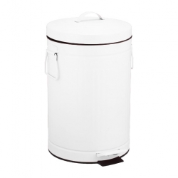سلة مهملات كبيرة White Trash Can With Lid And Pedal 12L 