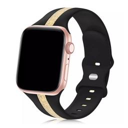 سوار سيليكون لساعة ابل واتش Double Colors Silicone Sports Apple Watch Band 44/45/46/49mm