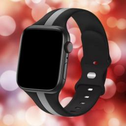 سوار سيليكون لساعة ابل واتش Double Colors Silicone Sports Apple Watch Band 38/40/41/42mm