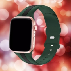 سوار سيليكون لساعة ابل واتش Double Colors Silicone Sports Apple Watch Band 38/40/41/42mm