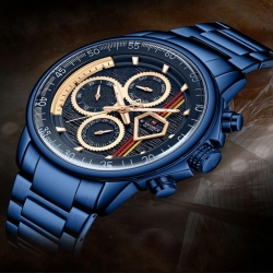 Analog Stainless Steel Strap Watch For Men ساعة رجالية