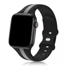 سوار سيليكون لساعة ابل واتش Double Colors Silicone Sports Apple Watch Band 44/45/46/49mm