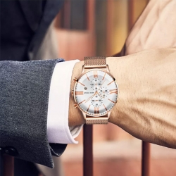 Mf0236 Mesh Steel Band Men's Watch ساعة رجالية