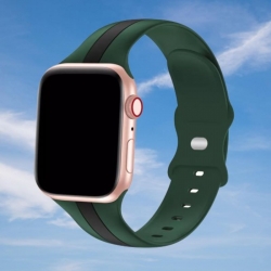 سوار سيليكون لساعة ابل واتش Double Colors Silicone Sports Apple Watch Band 38/40/41/42mm