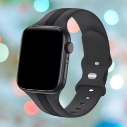 سوار سيليكون لساعة ابل واتش Double Colors Silicone Sports Apple Watch Band 38/40/41/42mm