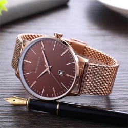 Mf0115 Mesh Steel Band Men's Watch ساعة رجالية