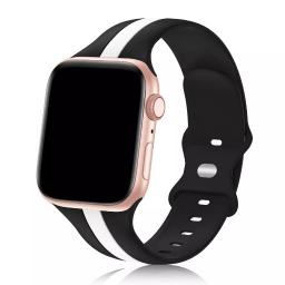 سوار سيليكون لساعة ابل واتش Double Colors Silicone Sports Apple Watch Band 38/40/41/42mm