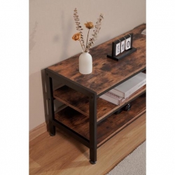 Wooden Tv Table with Shelves طاولة تلفاز خشبية