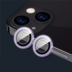 Purple Luminous Camera Ring Lens for iPhone 15 and iPhone 15 Plus لصقة حماية عدسة الكاميرا الخلفية المضيئة باللون الأرجواني الزاهي لأجهزة آيفون 15 و آيفون 15 بلس