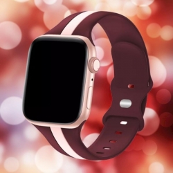 سوار سيليكون لساعة ابل واتش Double Colors Silicone Sports Apple Watch Band 38/40/41/42mm