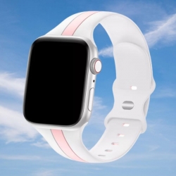 سوار سيليكون لساعة ابل واتش Double Colors Silicone Sports Apple Watch Band 38/40/41/42mm