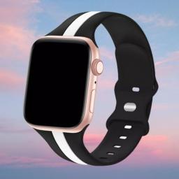 سوار سيليكون لساعة ابل واتش Double Colors Silicone Sports Apple Watch Band 38/40/41/42mm