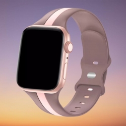 سوار سيليكون لساعة ابل واتش Double Colors Silicone Sports Apple Watch Band 44/45/46/49mm