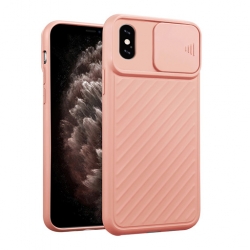 Shockproof Soft Silicone Case With Slide Camera Lens Protection For iPhone كفر سيليكون لأجهزة الآيفون