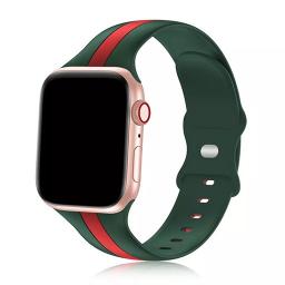 سوار سيليكون لساعة ابل واتش Double Colors Silicone Sports Apple Watch Band 44/45/46/49mm