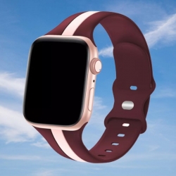سوار سيليكون لساعة ابل واتش Double Colors Silicone Sports Apple Watch Band 44/45/46/49mm