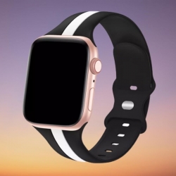 سوار سيليكون لساعة ابل واتش Double Colors Silicone Sports Apple Watch Band 38/40/41/42mm