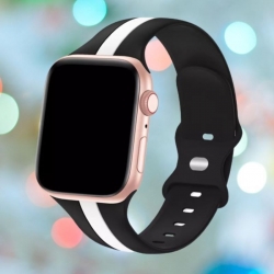 سوار سيليكون لساعة ابل واتش Double Colors Silicone Sports Apple Watch Band 44/45/46/49mm