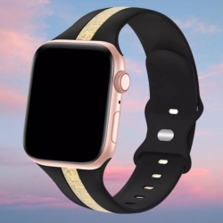 سوار سيليكون لساعة ابل واتش Double Colors Silicone Sports Apple Watch Band 38/40/41/42mm