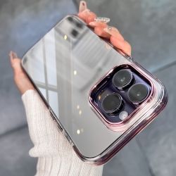 كفر هاتف لأجهزة الآيفون Gorgeous Mirror Phone Case with Colorful Frame and Camera Lens