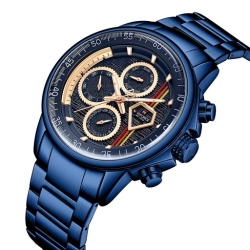 Analog Stainless Steel Strap Watch For Men ساعة رجالية