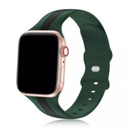 سوار سيليكون لساعة ابل واتش Double Colors Silicone Sports Apple Watch Band 44/45/46/49mm