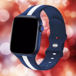 سوار سيليكون لساعة ابل واتش Double Colors Silicone Sports Apple Watch Band 44/45/46/49mm