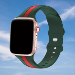 سوار سيليكون لساعة ابل واتش Double Colors Silicone Sports Apple Watch Band 38/40/41/42mm