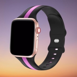سوار سيليكون لساعة ابل واتش Double Colors Silicone Sports Apple Watch Band 44/45/46/49mm