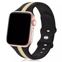 سوار سيليكون لساعة ابل واتش Double Colors Silicone Sports Apple Watch Band 44/45/46/49mm