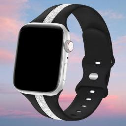 سوار سيليكون لساعة ابل واتش Double Colors Silicone Sports Apple Watch Band 38/40/41/42mm