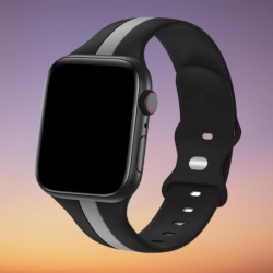 سوار سيليكون لساعة ابل واتش Double Colors Silicone Sports Apple Watch Band 38/40/41/42mm