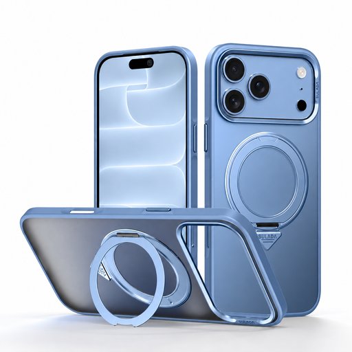 كفر آيفون 18 برو ماكس أكريليك من سيلادا مع ماك سيف ومسند دوّار iPhone 18 Pro Max SULADA Frosted MagSafe 360° Rotating Case
