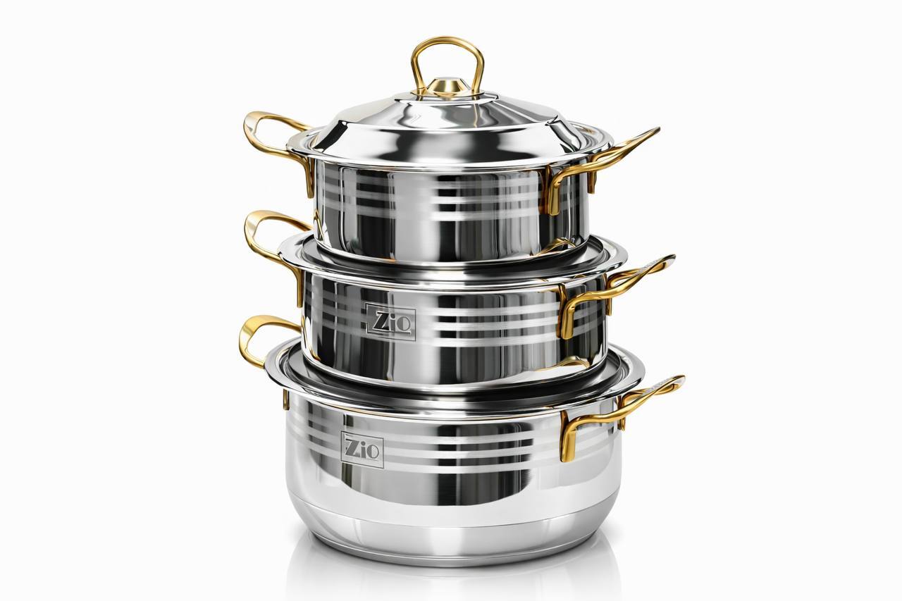 طقم قدور ستانلس ستيل زيو إكسكلوسيف 30 سم Zio Exclusive Stainless Steel Cookware Set 30 cm Zio Exclusive 30 cm Stainless Steel Cookware Set
