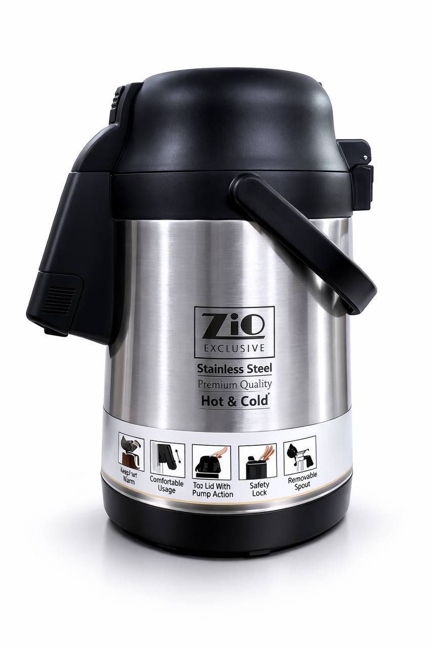 ترمس ستانلس ستيل حار وبارد سعة 4 لتر Zio Exclusive Thermos Stainless Steel – 4.0L Zio Exclusive Stainless Steel Thermos – 4.0L Hot and Cold