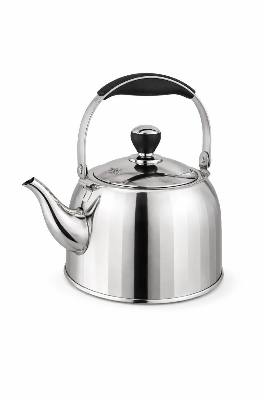 قوري شاي ستانلس ستيل مضلع سعة 2 لتر ZIO Exclusive Ribbed Stainless Steel Teapot 2.0L ZIO Exclusive Ribbed Stainless Steel Teapot 2.0L