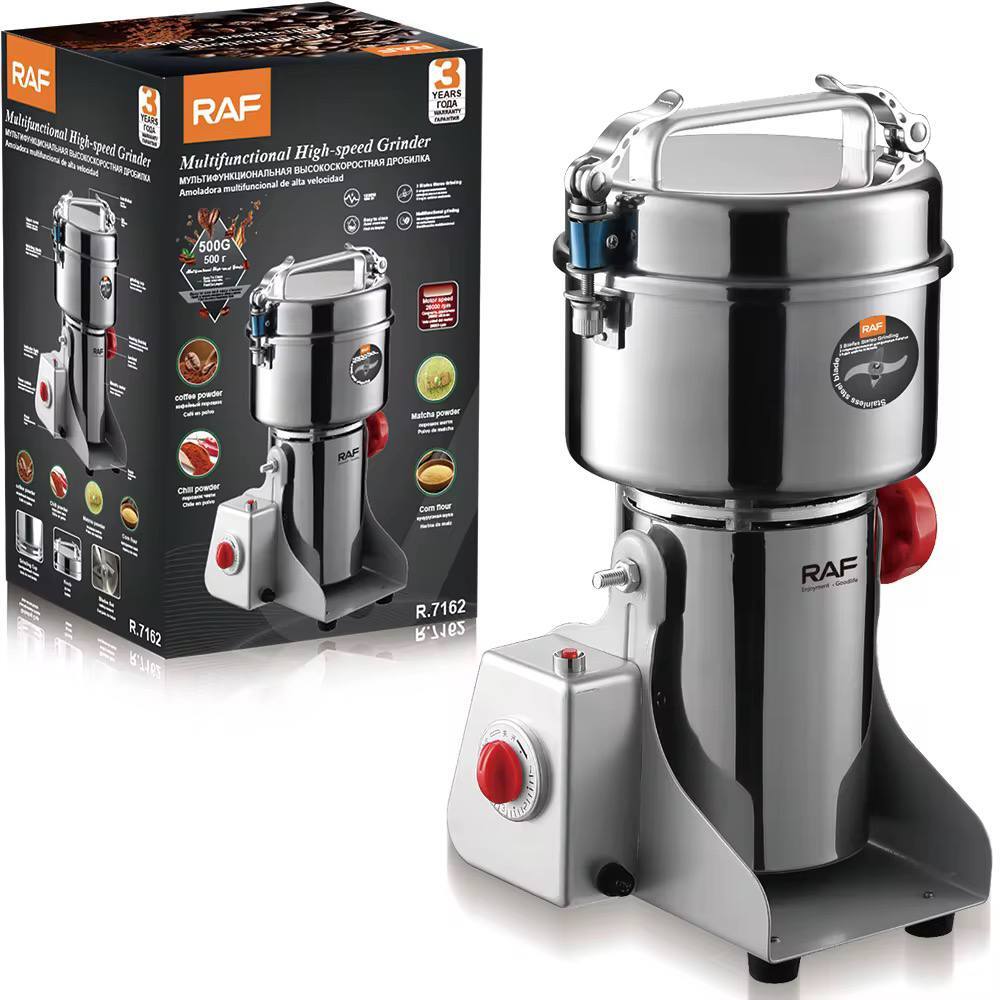 مطحنة راف متعددة الاستخدام 500 غرام RAF Multifunctional High-Speed Grinder 1800W RAF Multifunctional High-Speed Grinder 500g 1800W