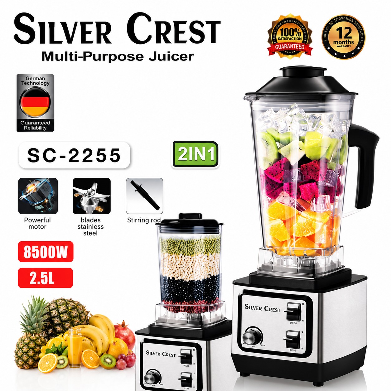 خلاط سيلفر كريست متعدد الاستخدامات Silver Crest Multi-Purpose Juicer Silver Crest Multi-Purpose Juicer