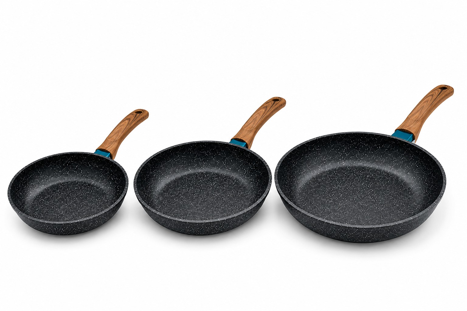 طقم مقالي نايفو جرانيت غير لاصقة 3 قطع (28 / 24 / 18 سم) NIFOO 3-Piece Non-Stick Granite Frying Pan Set (28 / 24 / 18cm) NIFOO 3-Piece Non-Stick Granite Frying Pan Set (28/24/18 cm)