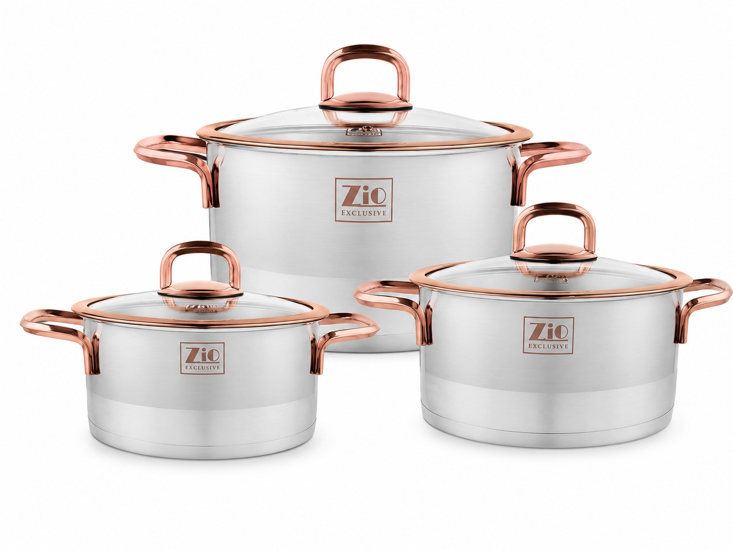 طقم قدور ستانلس ستيل 3 قطع زيو بابيلون Zio Exclusive Babylon Stainless Steel Cookware Set 3PCS Zio Exclusive Babylon Stainless Steel Cookware Set 3PCS