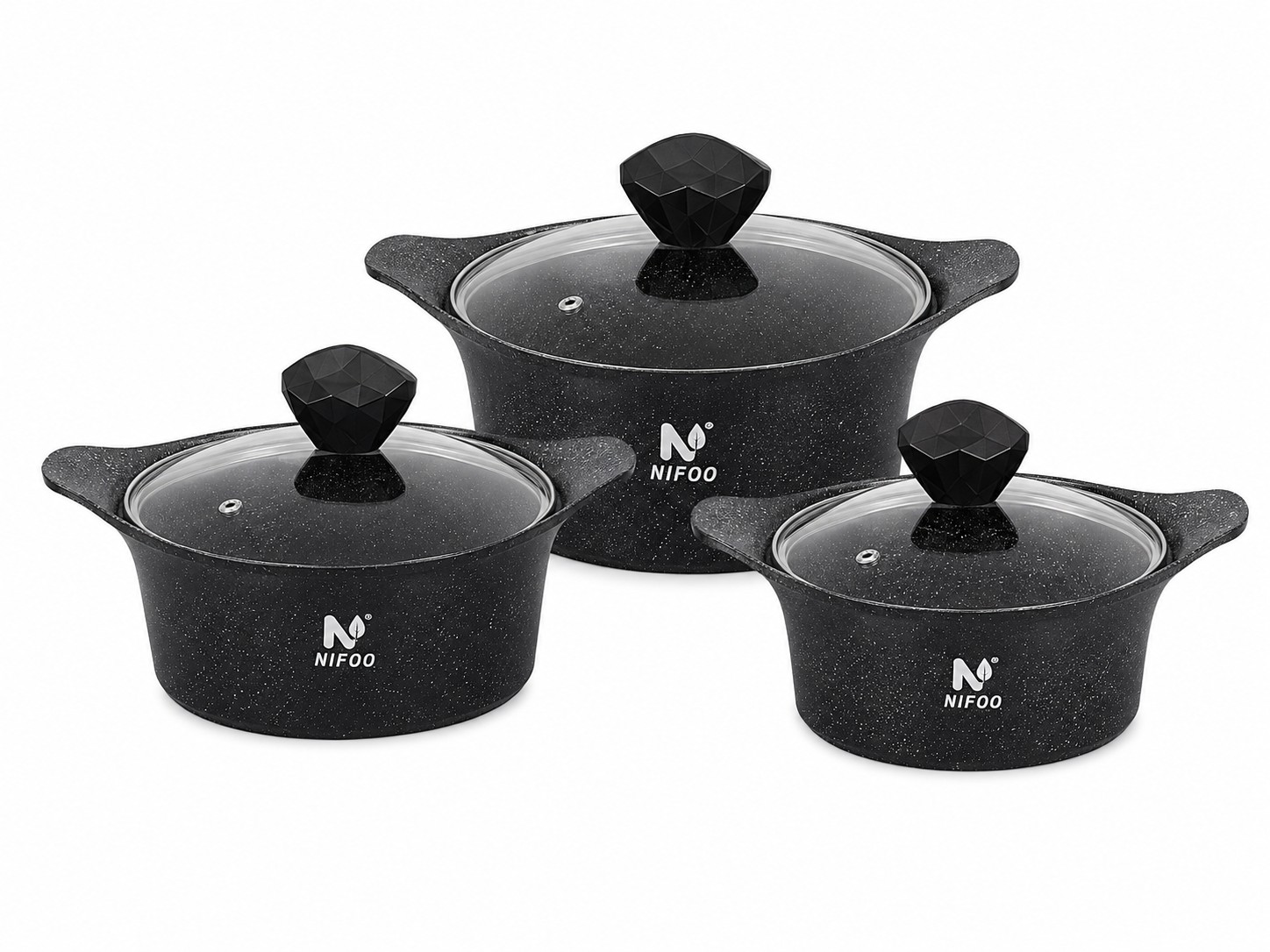 سيت المجنح الكوري نايفو 3 قطع NIFOO Korean Wing Casserole Set 3 Pieces NIFOO Korean Wing Casserole Set 3 Pieces