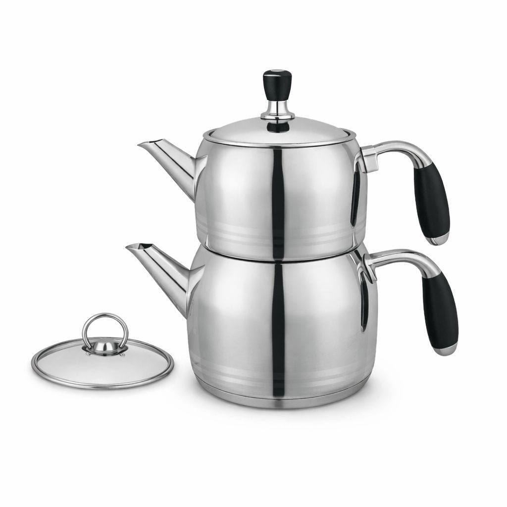 إبريق شاي مزدوج كوركماز برو Korkmaz Pro Double Kettle Korkmaz Pro Double Tea Kettle