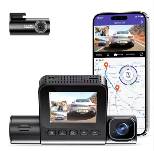 أزدومي S58 كاميرا داش كام بـ 3 قنوات ودقة 4K مع دعم شبكة 4G Azdome DashCam S58 3 Channels 4K 4G