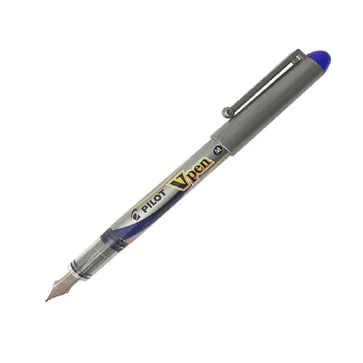 بايلوت (V-Pen) قلم حبر سائل للاستخدام لمرة واحدة، سن متوسط - أزرق - SVP-4M-L PILOT V-Pen Disposable Fountain Pen Medium - Blue - SVP-4M-L